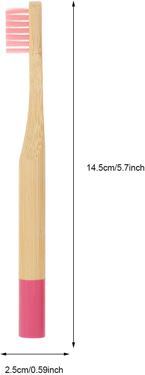 5Pcs Wear-Resistant Portable S Toothbrushes with Charcoal Soft Bristles Ergonomic Round Wooden Handles for Daily Use and Travel Soft Bristle Toothbrushes Random Colors Random Color