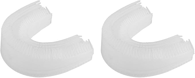 UPKOCH 2pcs U-Shape Toothbrush Replacement Heads Soft Silicone Electric Toothbrush Accessories Portable Oral Care Brush Heads Easy to Install for Gentle Gum Massage