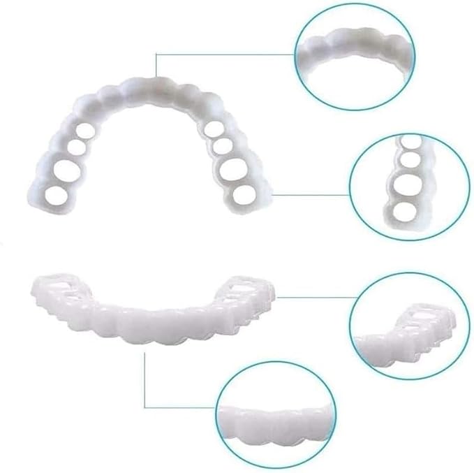 2 Pairs, Temporarily Adjustable for Men and Women, Regain Confidence Smile Teeth Whitening Kits(White) (1)