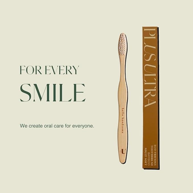 Biodegradable and Eco-Friendly Bamboo Toothbrush 12-Pack - BPA Free Soft Bristle - Dentist-Approved and All-Natural Toothbrush with Logo Etched on Handles by Plus Ultra