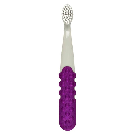RADIUS Totz Plus Brush Kids Toothbrush Silky Soft BPA Free ADA Accepted Designed for Delicate Teeth & Gums for Children 3 Years & Up - PurpleGrey - Pack of 1