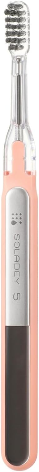 Soladey5 Ionic Toothbrush, Pink, Large Solar Panels and TiO2 Semiconductor, You can Brush Without Toothpaste