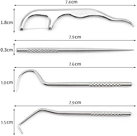 Portable Toothpicks Pocket Set, Dental Floss Picks, Reusable Flosser, Travel Tooth Picker, Flossers for Adults, Stainless Steel Teeth Cleaning Kit