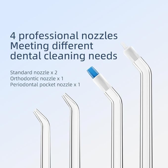 Water Flosser - Waterproof Portable for Teeth ，Water Dental Flosser Portable Cordless Oral Irrigator 3 Modes 6 Flossing Nozzles, Compact & Light for Travel (White)