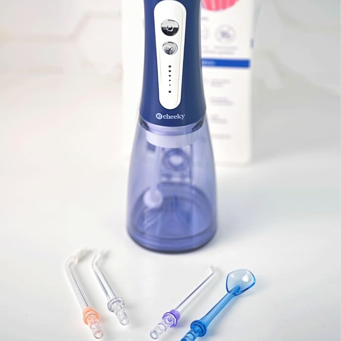 Cheeky Cordless Water Flosser with 5 Floss Heads, 5 Pressure Modes, and Rechargeable Battery, 300 mL Water Tank, Deep Tooth and Gum Cleaning