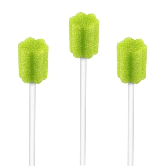Wellgler's Disposable Oral Swabs，Mmouth Swabs for Elderly (50 green)
