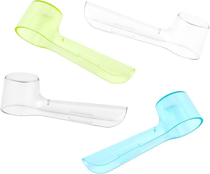 2 Pack Toothbrush Head Covers, Toothbrush Cover Caps Compatible with Oral B Electric Toothbrush Round Heads (White)