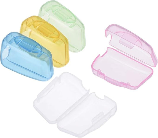 Seadiquiet 5 pcs multicolor Travel Toothbrush Head Covers Cap,Toothbrush Case Protective Portable Plastic Clip for Manual Toothbrush, Household Travel, Camping, Bathroom Toothbrushes and Accessories