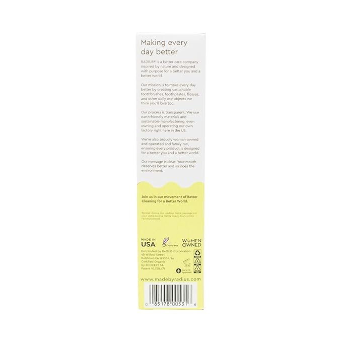 Radius USDA Kids Organic Toothpaste, Coconut Banana, 3 Oz (Pack of 1)
