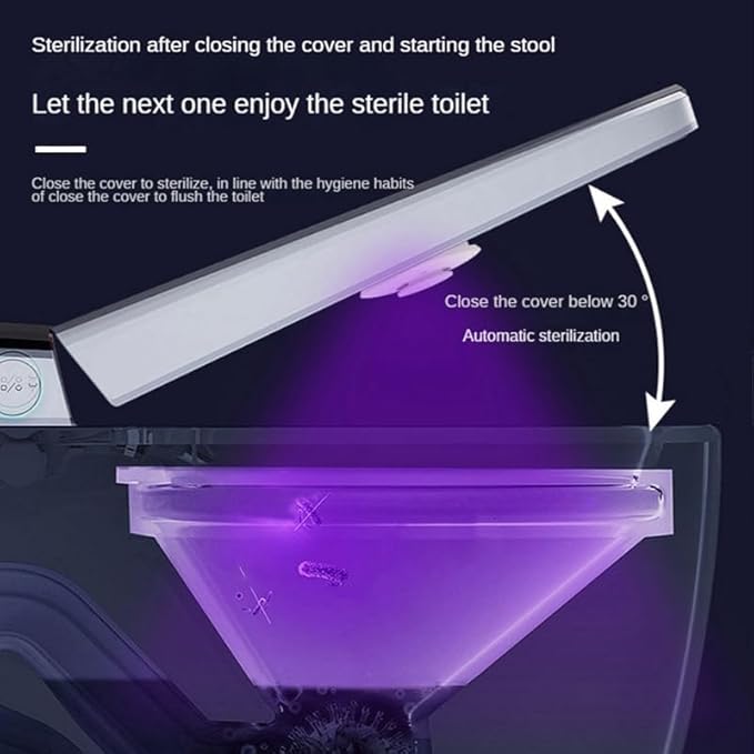 Toilet Lid Clean Lights Smart Toilet Lid UV Light Attachment with Built-in Rechargeable Battery, Reduces Bacterial Exposure, Easy-to-Install Hygiene Solution for Bathroom Cleanliness