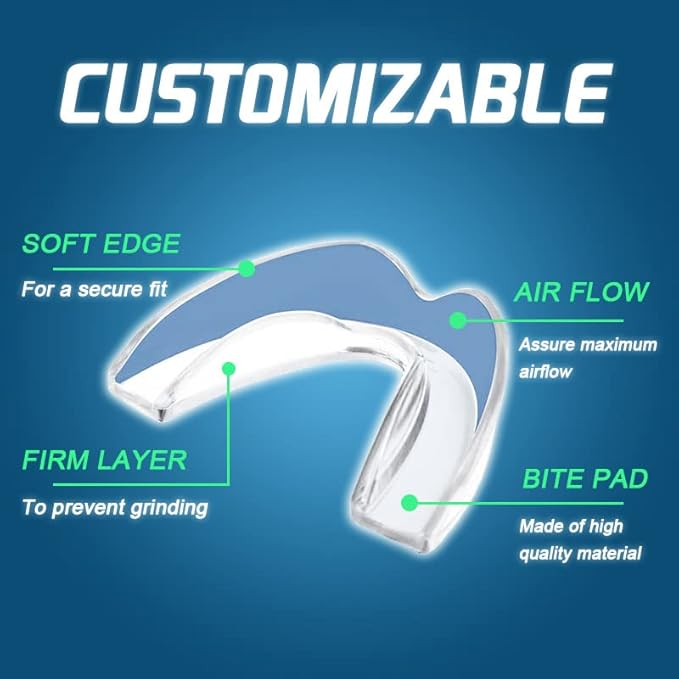 KOHEEL MG Moldable Mouth Guard for Teeth Grinding and Clenching, Perfect Fit Night Guard, Dental Guard for Bruxism Relief, 4 Count (4 Small)