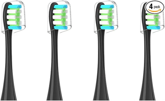 GTHUNDER Electric Rreplacement Toothbrush Heads Suitable for Oclean.with Hygienic Caps,Vacuum-Packed.Fits Adapted for All Oclean Models x pro Elite, X, X Pro,Flow,F1,Air 2-4Pcs(Black)