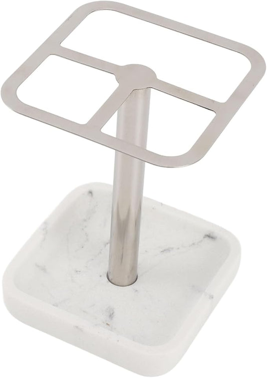 Toothbrush Holder Stainless Steel Bathroom Toothbrush Storage Organizer Toothpaste Holder Stand Rack for Bathroom Vanity, Countertops (Silver)