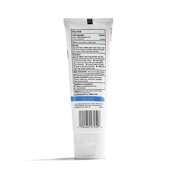 365 by Whole Foods Market, Kid's Strawberry Fluoride Toothpaste, 4.2 Ounce