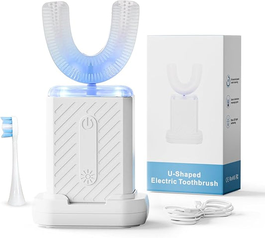 U-Shaped Electric Toothbrush, 4 Modes, 60-Second Clean, Magnetic Contact Charging, Compact and Lightweight