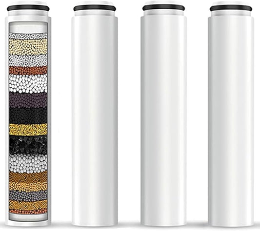 AWO 4 PACK Replacement Shower Head Filter Cartridge Compatible with Cobbe Handheld Showerhead,Multi Stage Shower Filtration Systems for Hard Water Reduces Chlorine,Fluoride and Harmful Substance