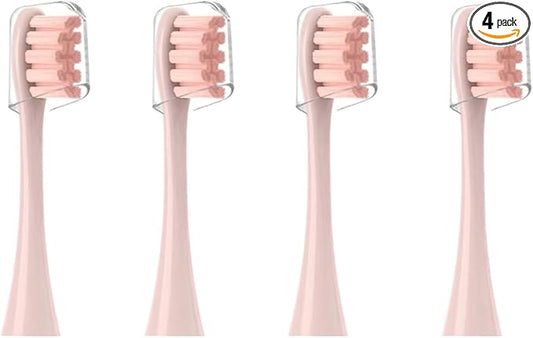 GTHUNDER Electric Rreplacement Toothbrush Heads Suitable for Oclean.with Hygienic Caps,Vacuum-Packed.Fits Adapted for All Oclean Models x pro Elite, X, X Pro,Flow,F1,Air 2-4Pcs(Pink)