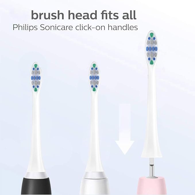 Replacement Toothbrush Heads for Phillips Sonicare Electric Toothbrush Click-on Handles 10 Pack White (Blue, 1 Count (Pack of 10))