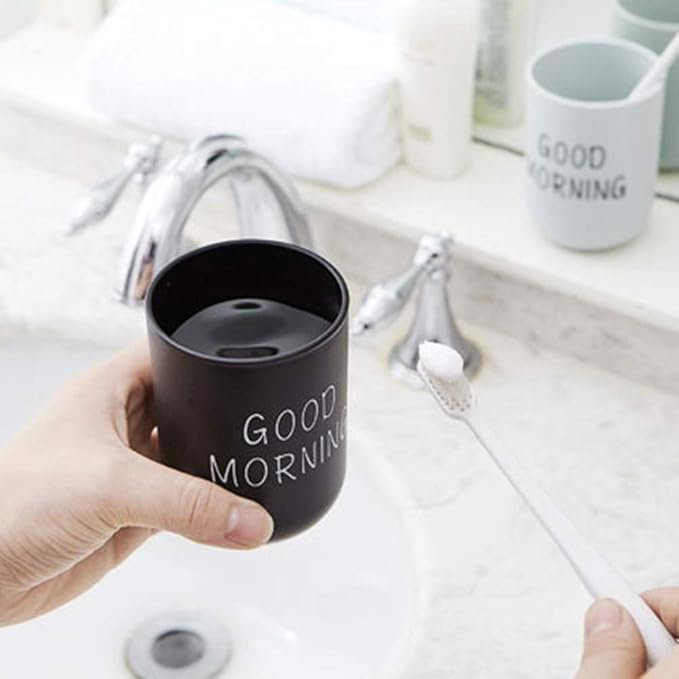 Toothbrush Makeup Brush Holder Cup Unbreakable Reusable Bathroom Vanity Countertop (Beige)