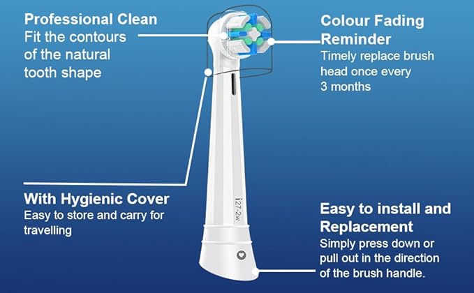 iO Replacement Heads Compatible with Oral B iO 2/3/4/5/6/7/8/9/10/Deep Clean Series Electric Toothbrush, IO Toothbrush Heads, Brush Heads with Medium-Hard bristles Care Your Teeth (6 Black/White)