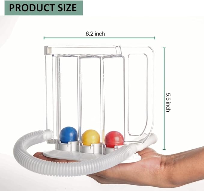 Wonder Care Deep Breathing Lung Exerciser | Incentive Spirometer | Washable & Hygienic | Non Measuring | with Handle