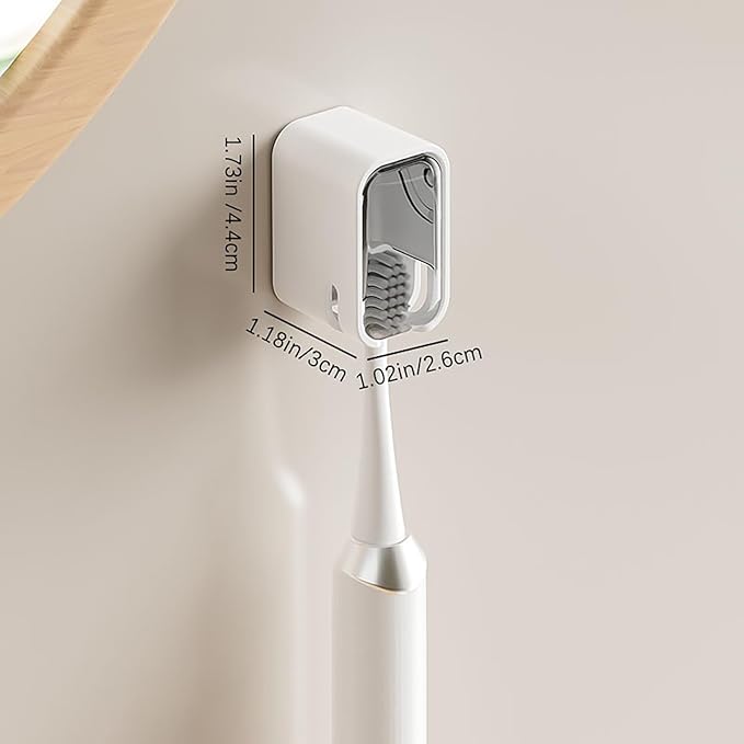 Toothbrush Holder Wall Mounted Toothbrush Holders for Bathrooms, Tooth Brush Holder for Travel and Home, Single Toothbrush Organizer with Cover for Shower 2PCS