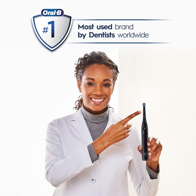 Oral-B iO Simple Clean Rechargeable Electric Powered Toothbrush, Pure White with 1 Gentle Care Brush Head and 1 White Travel Case - Automatic Pressure Sensor to Protect Gums - 3 Modes -2 Min Timer