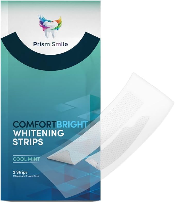 ComfortBright Cool Mint Teeth Whitening Strips, 24 Pack with Bonus Treatments, No-Slip Grip Technology, Professional Whitening Treatment