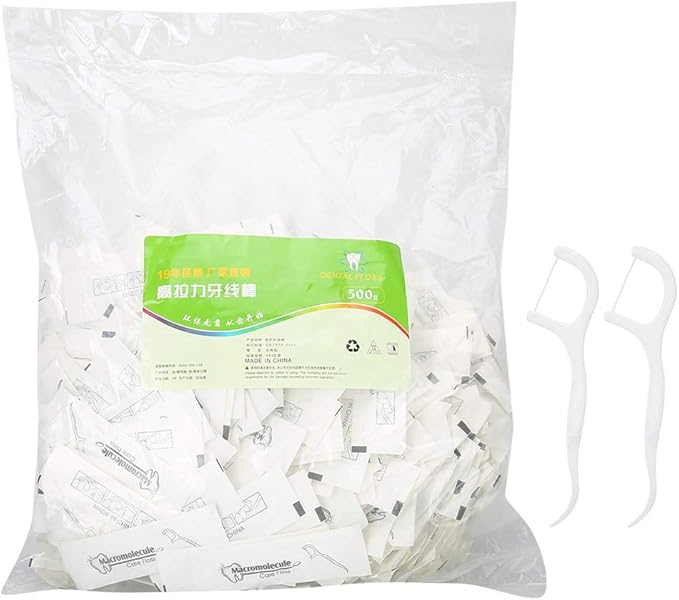 Ymiko 500pcs Disposable Teeth Cleaning Picks, Remover Flossers for Oral Care