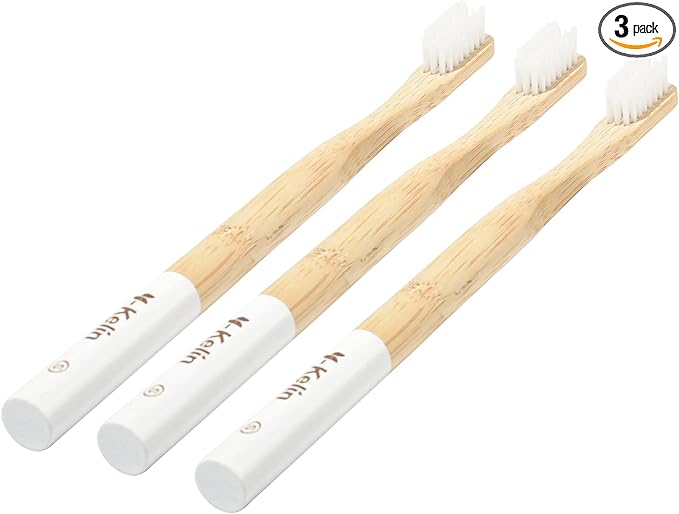 Y-Kelin Bamboo V-Shaped Orthodontic Toothbrush, 3pcs, White