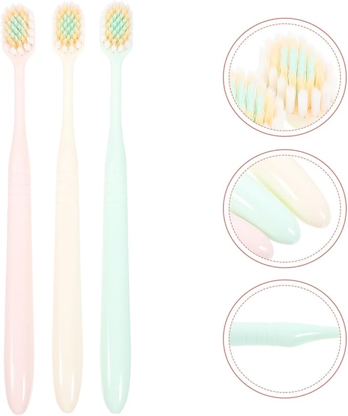Mipcase Soft Bristle Toothbrush Wide Brush Head 9pcs, Adult Manual Toothbrushes for Gum Care, Household Teeth Brush for Daily Oral Cleaning