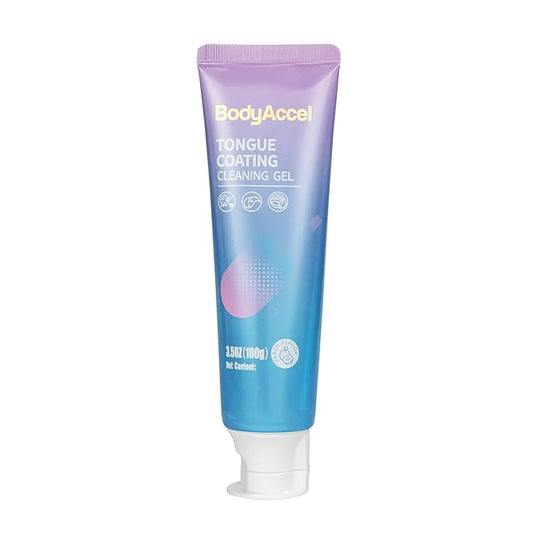 BodyAccel Tongue Cleaner Gel – Fresh Breath Oral Care Gel for Bad Breath Removal, Tongue Scraper Gel for Oral Hygiene & Healthy Mouth(3.5oz）