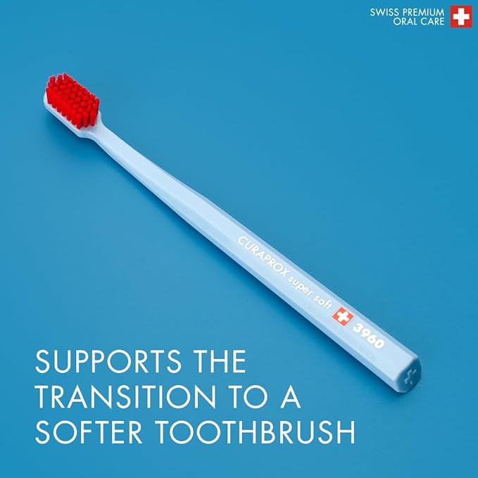 Curaprox CS 3960 Super Soft Toothbrush– Adult Gum and Tooth Care | Super Soft Curen® Filaments for Gentle Cleaning | Assorted Colours, Single Pack