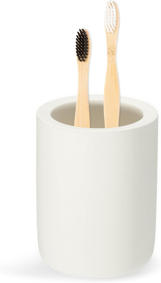 Toothbrush Holder, Diatomite Bathroom Organizer, Toothbrush & Toothpaste Holder Cup, Vanity Storage Solution for Bathrooms, Beige, 1Pc