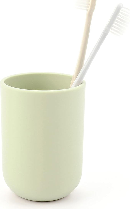 Toothbrush-Holder-Cup,Bathroom-Cup,Tooth-Brushing-Tumbler-Drinking-Teeth-Cup,Toothpaste-Countertop-Organizer,Rinse-Cup,Plastic 350ml (Green)