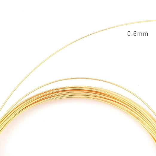 18K Gold Plated Wire 0.6mm 5 Meters Bead Cord for Bracelet Necklace Charm Beading Jewelry Making Findings