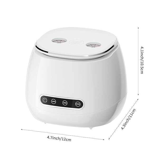Ultrasonic Retainer Cleaner 48kHz Ultrasonic Cleaner Dental Ultrasonic Retainer Cleaner Machine Dental Cleaning Pod for Denture with Digital Timer, Dual Cleaning Mode for All Dental Appliances (White)