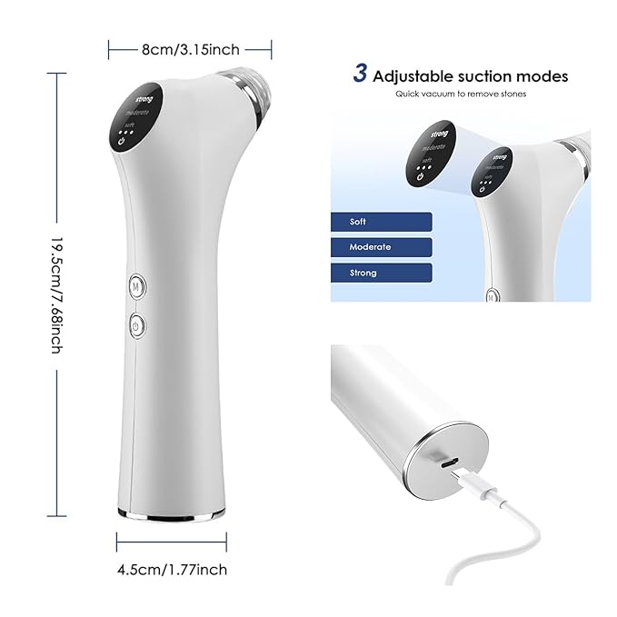 Electric Tonsil Stone Remover – High-Precision & Painless Cleaning, Food-Grade Suction Tool with LED Light, 12 Attachments & Vacuum Cleaning for Tonsil Stones, Bad Breath Relief