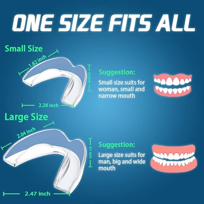KOHEEL MG Moldable Mouth Guard for Teeth Grinding and Clenching, Perfect Fit Night Guard, Dental Guard for Bruxism Relief, 4 Count (2 Large & 2 Small)