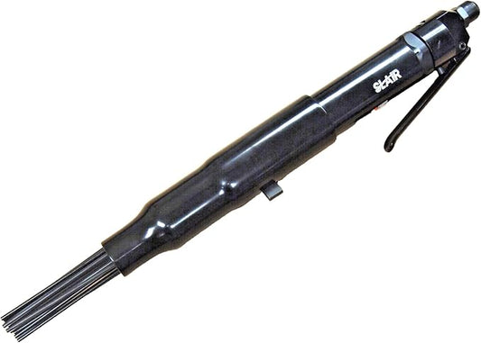SLAIR 18" Pneumatic Needle Scaler - 5000 BPM with 19 Heat-Treated Needles, Removes Paint, Rust & Welding Slag - Adjustable Bayonet Lock, 1/4" NPT Air Inlet (Includes Oil Can & Connector, Model XX558)