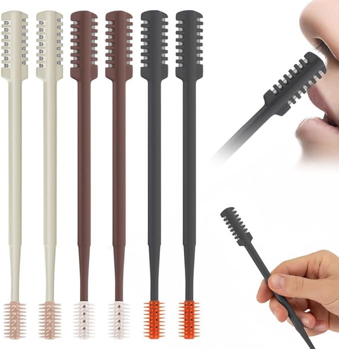 Nasal Hair Cutter, 2026 Upgraded Double Sided Portable Nose Hair Trimmer for Women Men, Travel Essentials Washable Nose Hair Remover Grooming Tool (Multicolor, 6 Pcs)