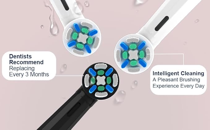 10 Pack Smart Cleaning Replacement Heads Compatible with Oral B iO 2 3 4 5 6 7 8 9 10 Series Electric Toothbrush, Brush Heads Compatible with Oral B iO Electric Handles (Black)