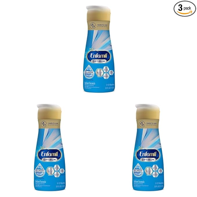 Enfamil Optimum (Enspire) Ready-to-Feed Baby Formula, Our Closest to Breast Milk, Brain-Building DHA, 32 Fl Oz (Pack of 3)