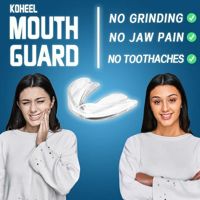KOHEEL MG Moldable Mouth Guard for Teeth Grinding and Clenching, Perfect Fit Night Guard, Dental Guard for Bruxism Relief, 4 Count (4 Small)