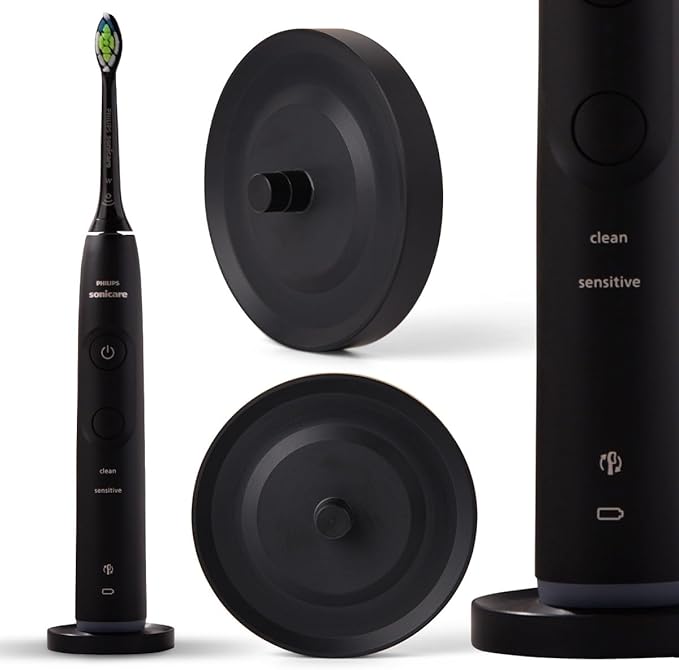 Black Toothbrush Holder Compatible for Philips Electric Toothbrush & Sonicare, Hygienic Drip Capturing Philips Toothbrush Holder for Bathroom, Aluminum Freestanding Philips Toothbrush Stand