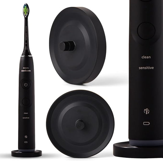 Black Toothbrush Holder Compatible for Philips Electric Toothbrush & Sonicare, Hygienic Drip Capturing Philips Toothbrush Holder for Bathroom, Aluminum Freestanding Philips Toothbrush Stand