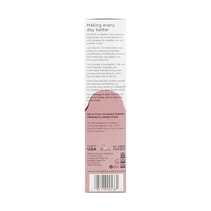RADIUS USDA Organic Toothpaste 3oz Non Toxic Chemical-Free Gluten-Free Designed to Improve Gum Health & Prevent Cavity - Clove Cardamom - Pack of 6