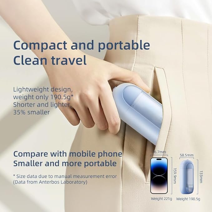 Water Flosser - Waterproof Portable for Teeth ，Water Dental Flosser Portable Cordless Oral Irrigator 3 Modes 6 Flossing Nozzles, Compact & Light for Travel (Blue)