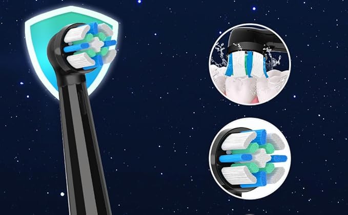 12 Pcs IO Replacement Heads Compatible with Oral B IO 2/3/4/5/6/7/8/9/10/Deep Clean Series Electric Toothbrushs, Toothbrush Heads with Medium Bristles Compatible with Oral B IO (Black)