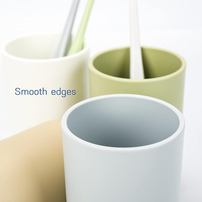 Toothbrush-Holder-Cup,Bathroom-Cup,Tooth-Brushing-Tumbler-Drinking-Teeth-Cup,Toothpaste-Countertop-Organizer,Rinse-Cup,Plastic 350ml (Blue Grey)